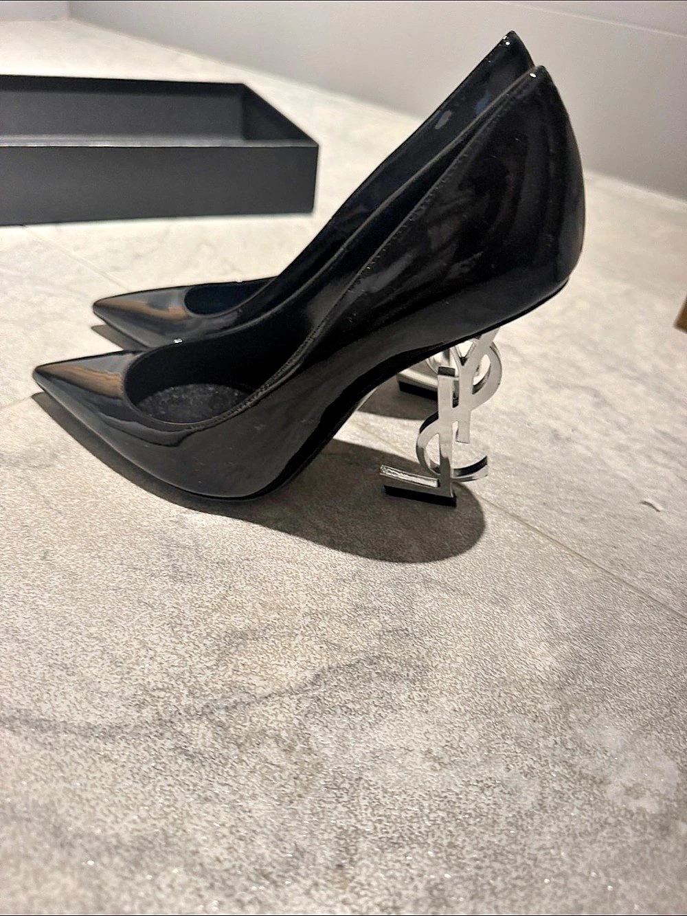 Saint Laurent Opyum 110 Patent Leather Pumps Black US 5.5